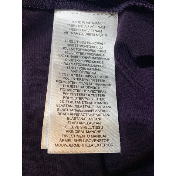 Lauren Ralph Lauren NWT $190 Purple Flutter Sleeve Sequin Accent Gown Size 18 - Picture 8 of 10